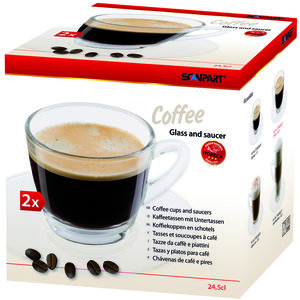 koffie kop en schotel 2x24,5cl